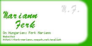 mariann ferk business card